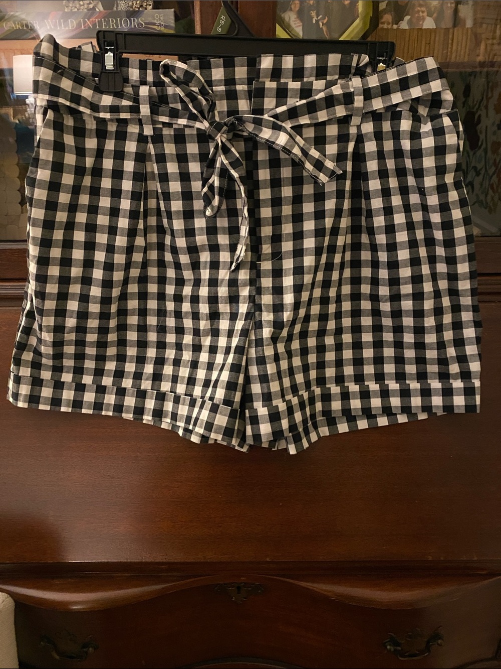a new day Black and White Gingham Paperbag Shorts
